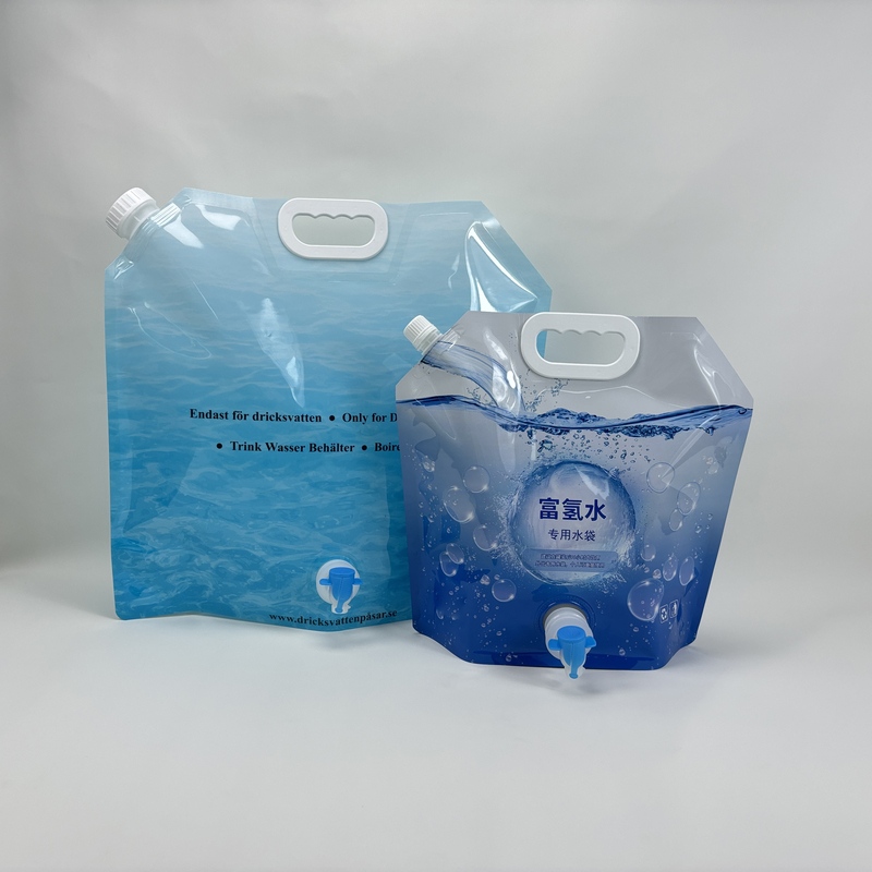 廠家5L 10L 定制富氫水袋 便攜可折疊自立帶嘴閥門袋 登